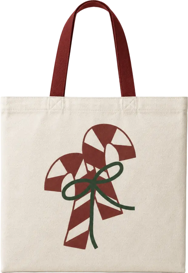 Bolsa navideña con bastón de caramelo