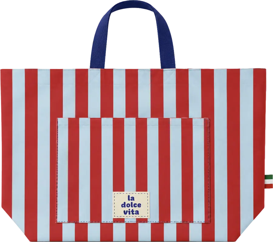 Bolsa de verano rayada roja